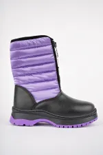 Bottes de pluie et de neige Muggo SUGAR pour enfants, unisexes, confortables et dotées d'une fermeture éclair sur le devant et d'une doublure en fourrure.