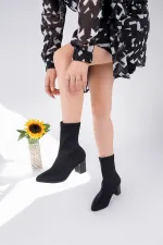 Bottes extensibles à bout pointu et talon compensé pour femmes Muggo MAGNUS