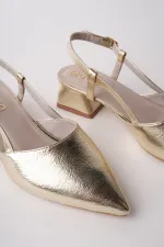 Muggo WONDER Pointed Toe Open Back Women's Low Heel Shoes