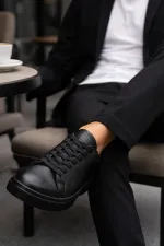 Muggo GAGE Hakiki Deri Bağcıklı Erkek Günlük Sneaker Spor Ayakkabı