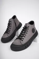 Muggo KAPOOR Guaranteed Lace-up Zipper Genuine Leather Non-Slip Sole Men's Casual Boot