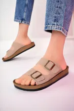 Muggo REHDA Garantili İki Toka Rahat Taban Ayarlanabilir Unisex Terlik