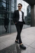 Chaussures décontractées classiques pour hommes Muggo FATHER en cuir véritable, à lacets et semelle confortable