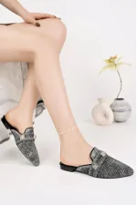 Pantoufles décontractées en paille à bout fermé pour femmes Muggo KENDAL