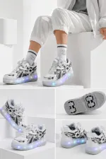 Muggo PATO Çocuk Işıklı Patenli Tekerlekli Sneaker Spor Ayakkabı