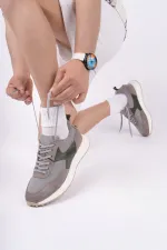 Chaussures de sport décontractées pour hommes Muggo SVENSON, à lacets et semelle épaisse, en cuir véritable.