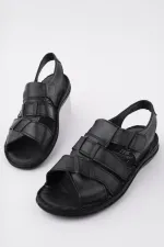 Muggo Charles Guaranteed Men's Casual Genuine Leather Comfortable Soft Sole Orthopedic Sandals