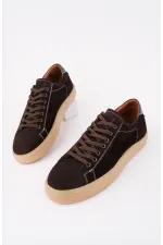 Chaussures de sport décontractées Muggo MIDWAY à lacets en cuir véritable pour hommes