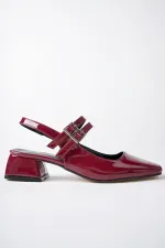 Muggo JANE Garantili Arkası Açık Kare Burunlu Kadın Günlük Kısa Topuklu Ayakkabı