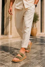 Muggo AUGUSTA Ayarlanabilir Çift Tokalı Günlük Erkek Terlik