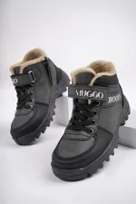 Bottes pour enfants Muggo TRUDY, garanties résistantes au froid, doublées de fourrure, avec fermeture Velcro et lacets