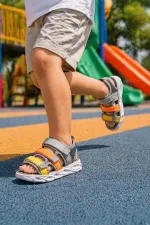 Sandales lumineuses à scratch Muggo NAVI pour garçons