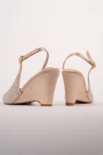 Muggo TIERA Stone and Pearl Embellished Pointed Toe Open Back Women's Platform Dress Shoes Muggo TIERA Stone and Pearl Embellished Pointed Toe Open Back Women's Platform Dress Shoes