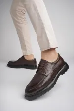 Muggo NORMAN Chaussures pour hommes classiques et confortables en cuir véritable, semelle orthopédique épaisse, idéales au quotidien