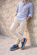 Muggo COVENT Genuine Suede Leather Laceless Men's Casual Loafer Shoes Muggo COVENT Genuine Suede Leather Laceless Men's Casual Loafer Shoes