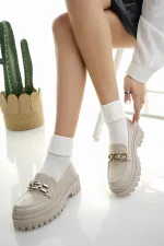 Mocassins Muggo SAMANTHA pour femmes, semelle épaisse, boucle, chaussures décontractées pour tous les jours