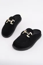 Mocassins Muggo CARLEEN en cuir suédé avec boucle dorée et bout fermé pour femmes