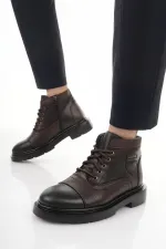 Muggo GUSTA Bağcıklı Fermuarlı İçi Kürklü Erkek Kışlık Bot