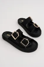 Muggo GOLDY Women's Double Buckle Adjustable Comfortable Sole Casual Slippers Muggo GOLDY Women's Double Buckle Adjustable Comfortable Sole Casual Slippers