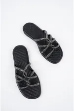 Muggo Bella Kadın Garantili Günlük Ortopedik Taşlı Şık Tarz ve Rahat Terlik