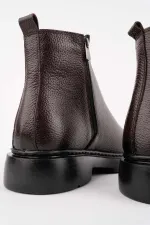 Bottes Chelsea d'hiver pour homme Muggo DRAKO en cuir véritable avec double fermeture éclair