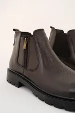 Bottes d'hiver pour hommes Muggo LUXOR en cuir véritable avec fermeture éclair