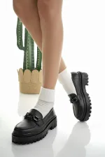 Mocassins Muggo SAMANTHA pour femmes, semelle épaisse, boucle, chaussures décontractées pour tous les jours