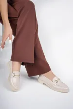 Muggo SUSSIE Guaranteed Metal Buckle Women's Loafer Casual Shoes