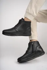 Muggo DEWEY Garantili Fermuarlı Bağcıklı Kürklü Soğuk Geçirmez Erkek Bot