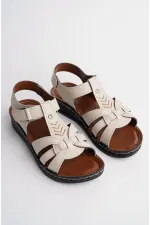 Muggo Soft Kadın Garantili Günlük Ortopedik Kaymaz Taban Comfort Rahat Sandalet