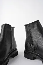 Bottes d'hiver pour hommes Muggo Chelsea en cuir véritable avec double fermeture éclair garantie