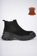 Muggo RAGNAR bottes Chelsea en cuir véritable à semelle épaisse pour hommes