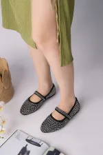 Ballerines décontractées pour femmes Muggo MEDA à strass et bride unique