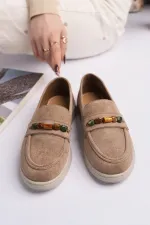 Mocassins décontractés en daim à détails perlés pour femmes Muggo AUREVA