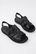Muggo Charles Guaranteed Men's Casual Genuine Leather Comfortable Soft Sole Orthopedic Sandals