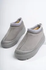 Muggo LUUQ Garantili Kadın Kalın Taban Içi Tüylü Günlük Mini Yarım Bot