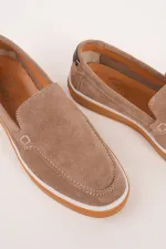 Muggo COVENT Genuine Suede Leather Laceless Men's Casual Loafer Shoes