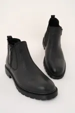 Bottes d'hiver pour hommes Muggo LUXOR en cuir véritable avec fermeture éclair