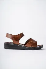 Sandales pour femmes Muggo SALVA, confortables et orthopédiques, aspect cuir, à bride unique et velcro.