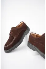 Muggo SAMUEL Chaussures pour hommes classiques et confortables en cuir véritable, style décontracté, avec semelle orthopédique épaisse.
