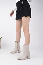 Bottes Muggo CODI à bout pointu, talon épais et fermeture éclair pour femmes