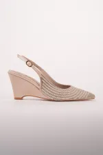 Muggo TIERA Stone and Pearl Embellished Pointed Toe Open Back Women's Platform Dress Shoes Muggo TIERA Stone and Pearl Embellished Pointed Toe Open Back Women's Platform Dress Shoes