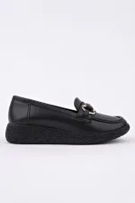 Muggo POLARA Thick Sole Buckle Detail Women's Casual Loafer Shoes 