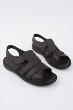 Muggo Charles Guaranteed Men's Casual Genuine Leather Comfortable Soft Sole Orthopedic Sandals
