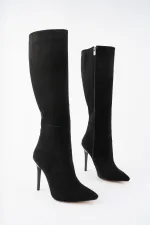 Bottes Muggo Florence pour femmes, à talon fin, bout pointu et fermeture éclair latérale