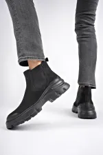 Muggo RAGNAR bottes Chelsea en cuir véritable à semelle épaisse pour hommes