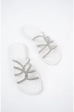 Muggo Bella Kadın Garantili Günlük Ortopedik Taşlı Şık Tarz ve Rahat Terlik