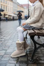 Bottes d'hiver Muggo KIDDY pour enfants, doublées de fourrure et à boutons