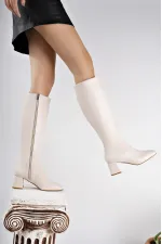 Bottes à talons pour femmes Muggo KAROLINE, bout carré garanti, fermeture éclair latérale