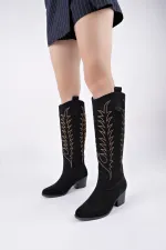 Bottes de cowboy western Muggo TEXAS pour femmes, bout pointu, talon épais brodé 